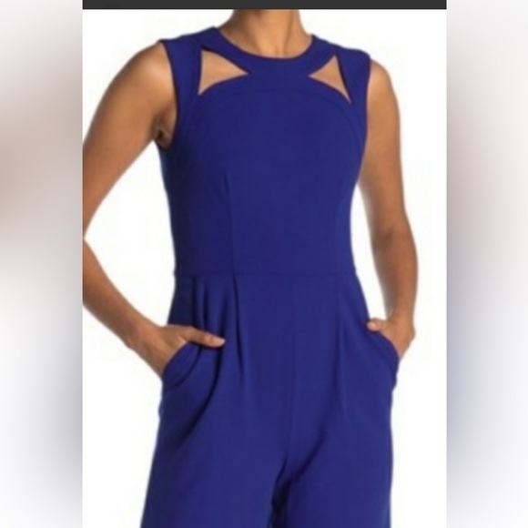 Calvin Klein Royal Blue Sleeveless Jumpsuit - Picture 1 of 7